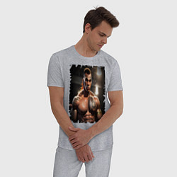 Пижама хлопковая мужская Майк Тайсон лучший боксер, цвет: меланж — фото 2