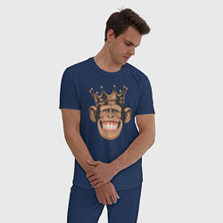 Пижама хлопковая мужская Monkey king, цвет: тёмно-синий — фото 2