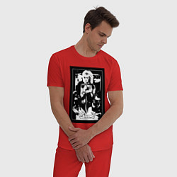 Пижама хлопковая мужская Группа Мираж винтажный плакат, цвет: красный — фото 2