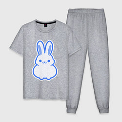 Пижама хлопковая мужская White bunny, цвет: меланж