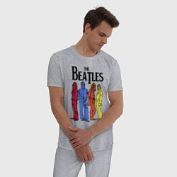 Пижама хлопковая мужская The Beatles all, цвет: меланж — фото 2