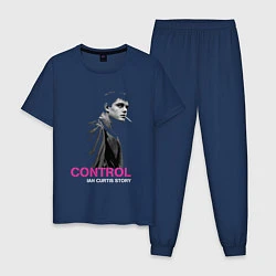Пижама хлопковая мужская Joy Division - Control film, цвет: тёмно-синий