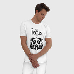 Пижама хлопковая мужская The Beatles - rock panda, цвет: белый — фото 2