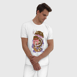 Пижама хлопковая мужская Перона чиби - One Piece, цвет: белый — фото 2