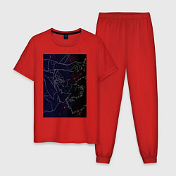 Пижама хлопковая мужская Ковбой Бибоп Спайк Шпигель, цвет: красный