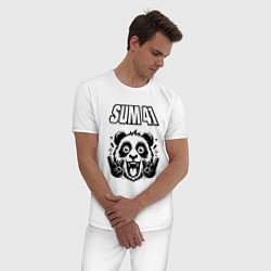 Пижама хлопковая мужская Sum41 - rock panda, цвет: белый — фото 2