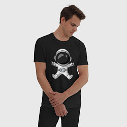 Пижама хлопковая мужская Spaceman rock, цвет: черный — фото 2