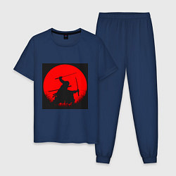 Пижама хлопковая мужская Охотник на пиратов Зоро Ророноа, цвет: тёмно-синий