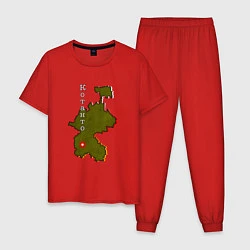 Пижама хлопковая мужская Осетия Котанто, цвет: красный