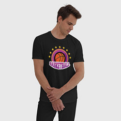 Пижама хлопковая мужская Basket stars, цвет: черный — фото 2