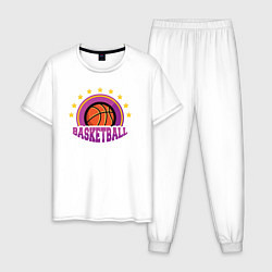 Пижама хлопковая мужская Basket stars, цвет: белый