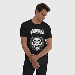 Пижама хлопковая мужская Asking Alexandria rock panda, цвет: черный — фото 2