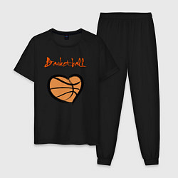 Пижама хлопковая мужская Basket lover, цвет: черный