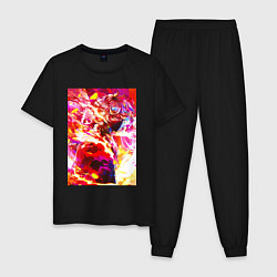 Пижама хлопковая мужская Адский рай огненный Габимару, цвет: черный
