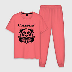 Пижама хлопковая мужская Coldplay - rock panda, цвет: коралловый