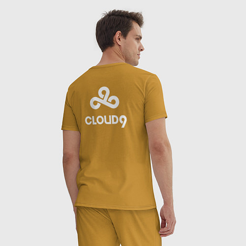 Мужская пижама Cloud9 - white logo / Горчичный – фото 4