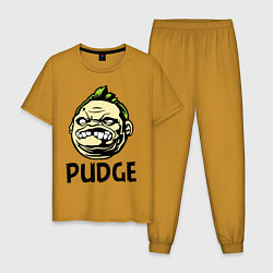 Пижама хлопковая мужская Pudge Face, цвет: горчичный