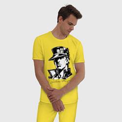 Пижама хлопковая мужская Jotaro Kujo - anime ai art, цвет: желтый — фото 2