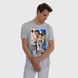 Пижама хлопковая мужская Баскетбол Куроко, цвет: меланж — фото 2