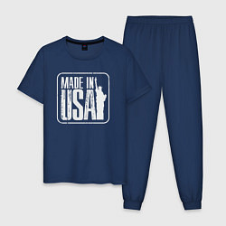 Пижама хлопковая мужская Сделан в США, цвет: тёмно-синий