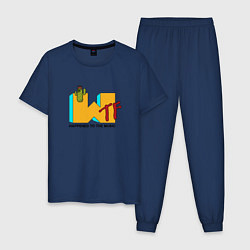 Пижама хлопковая мужская MTV - music television, цвет: тёмно-синий