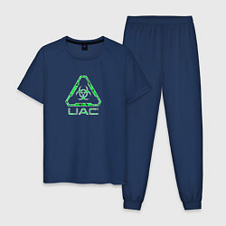 Пижама хлопковая мужская UAC зелёный повреждённый, цвет: тёмно-синий
