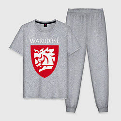 Пижама хлопковая мужская Warhorse logo, цвет: меланж