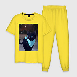 Пижама хлопковая мужская Бездомный бог кот Ято, цвет: желтый
