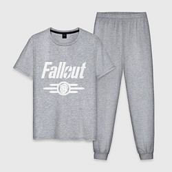 Пижама хлопковая мужская Fallout - vault 33, цвет: меланж
