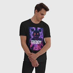 Пижама хлопковая мужская Freddy - мишка Фредди, цвет: черный — фото 2