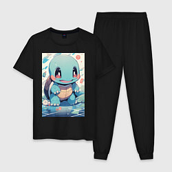 Пижама хлопковая мужская Покемон Сквиртл, цвет: черный