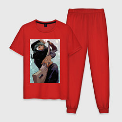 Пижама хлопковая мужская Магическая битва Маки Дзэнин, цвет: красный