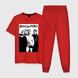 Пижама хлопковая мужская Depeche mode all, цвет: красный