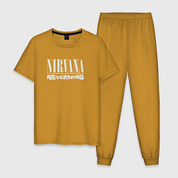 Пижама хлопковая мужская Nevermind Nirvana, цвет: горчичный