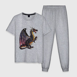 Пижама хлопковая мужская HOMM3 Black Dragon, цвет: меланж