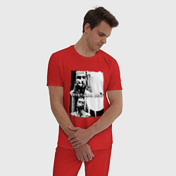 Пижама хлопковая мужская Depeche Mode - Devotional gahan, цвет: красный — фото 2