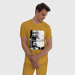 Пижама хлопковая мужская Depeche Mode - Devotional gahan, цвет: горчичный — фото 2
