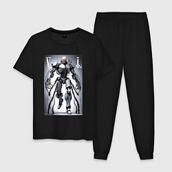 Пижама хлопковая мужская Cyber Lenin - armor on suction cups, цвет: черный