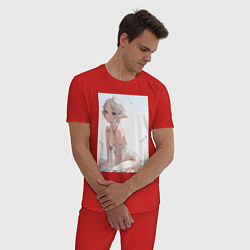 Пижама хлопковая мужская Реинкарнация безработного - секси Сильфиетта ночну, цвет: красный — фото 2