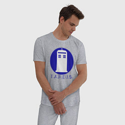 Пижама хлопковая мужская Blue tardis, цвет: меланж — фото 2