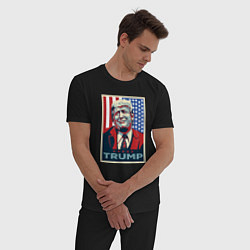 Пижама хлопковая мужская Трамп Дональд, цвет: черный — фото 2