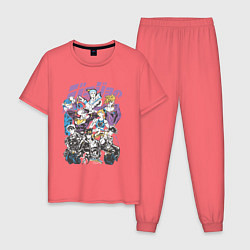Пижама хлопковая мужская Джоджо JoJo Bizarre Adventure, цвет: коралловый