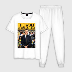 Пижама хлопковая мужская The wolf of wall street - Leo, цвет: белый