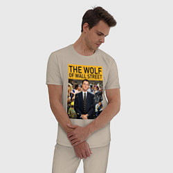 Пижама хлопковая мужская The wolf of wall street - Leo, цвет: миндальный — фото 2