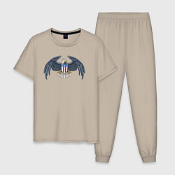 Пижама хлопковая мужская Eagle USA, цвет: миндальный