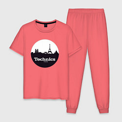 Пижама хлопковая мужская Technics Paris, цвет: коралловый