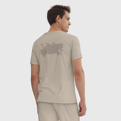 Мужская пижама Россия карта и флаг / Миндальный – фото 4