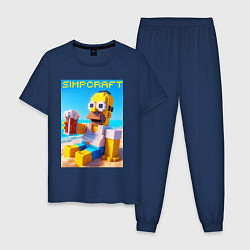 Мужская пижама Minecraft and Simpsons collaboration - ai art