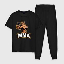 Пижама хлопковая мужская Fighter MMA, цвет: черный