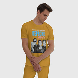 Пижама хлопковая мужская Depeche Mode Vintage, цвет: горчичный — фото 2